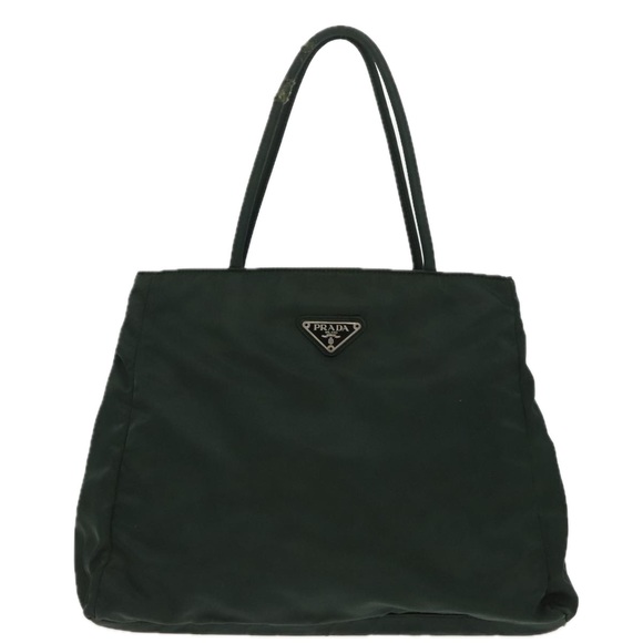 PRADA PRADA Hand Bag Nylon Khaki Silver Auth 95368 - Picture 13 of 16